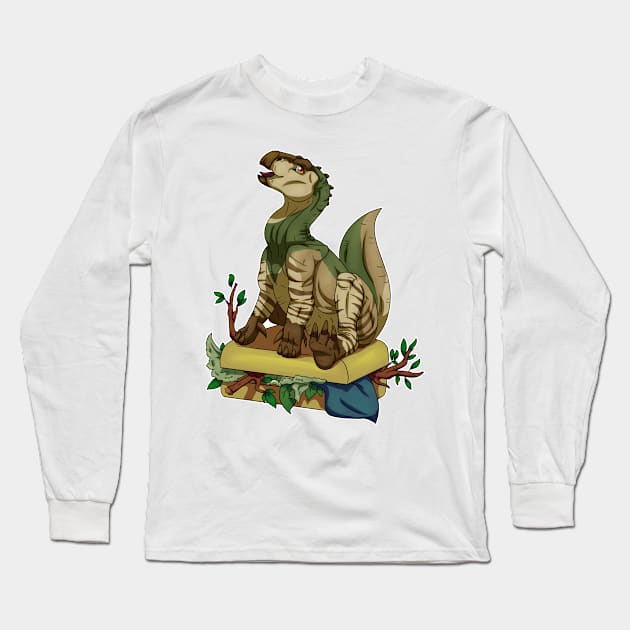 Traveling Dinosaur Long Sleeve T-Shirt by SakuraDragon